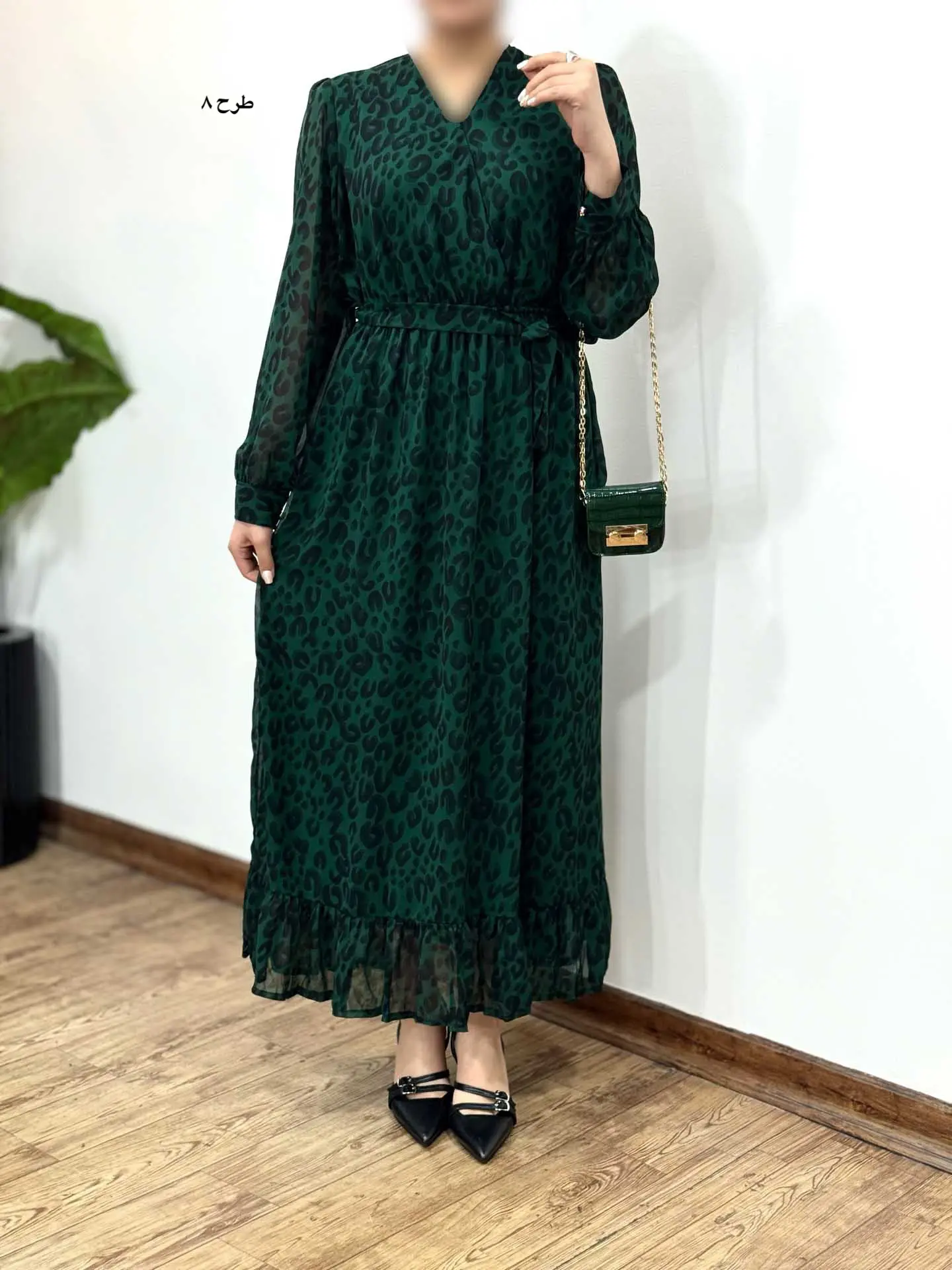 پیراهن بلند حریر آستردار آوا کد 4760